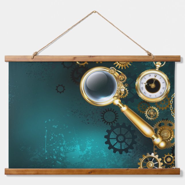 Tapiz Con Marco De Madera Ampliador en estilo Steampunk (Anverso )