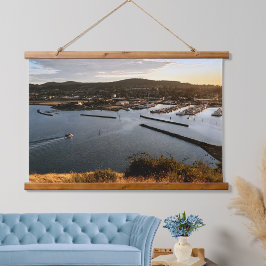 Tapiz Con Marco De Madera Anacortes Cap Sante Marina and Boats at Sunset