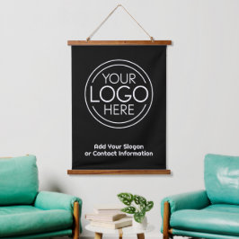 Tapiz Con Marco De Madera Añadir el logotipo corporativo moderno Minimalista