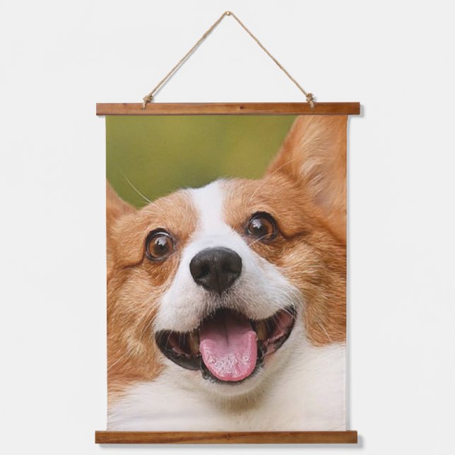 Tapiz Con Marco De Madera Añadir foto de perro personalizada (Anverso)