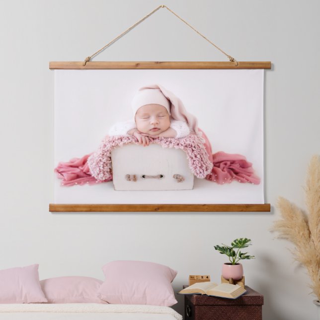 Tapiz Con Marco De Madera AÑADIR SU PROPIA FOTO DIY BABY Personalizado Image (Dormitorio)