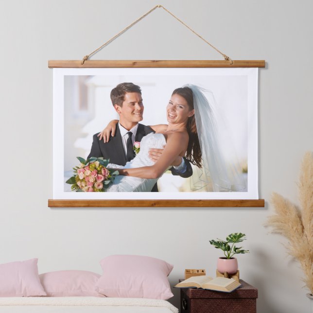 Tapiz Con Marco De Madera AÑADIR SU PROPIA FOTO DIY BODA Imagen (Dormitorio)