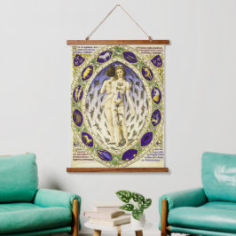 Tapiz Con Marco De Madera Anatómico Vintage Zodiac Man