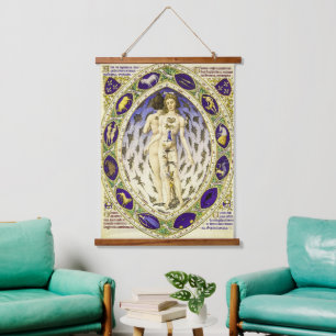 Tapiz Con Marco De Madera Anatómico Vintage Zodiac Man
