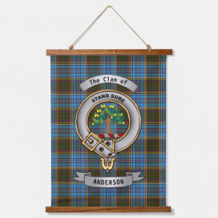 Tapiz Con Marco De Madera Anderson Clan Badge & Tartan