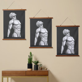 Tapiz Con Marco De Madera Android Anatomy: Triple Cyborg Tapestry Set
