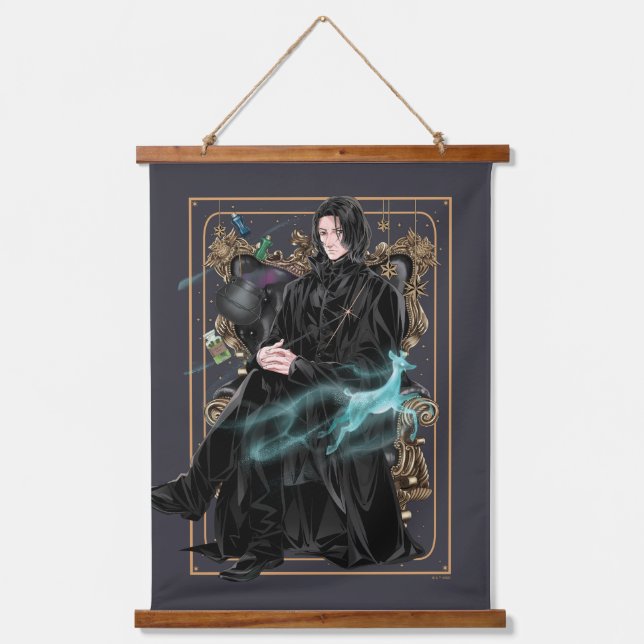 Tapiz Con Marco De Madera Anime Profesor Severus Snape sentado (Anverso)