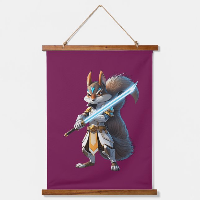 Tapiz Con Marco De Madera Anime Samurai Squirrel Warrior (Anverso)
