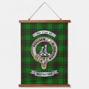 Tapiz Con Marco De Madera Anstruther Clan Badge & Tartán