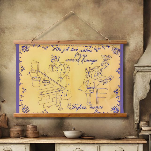 Tapiz Con Marco De Madera Antiguo diseño de tela de pared húngaro (Subido por el creador)