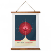Anuncio de ciencia ficción, reloj atómico rojo, es