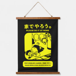 Tapiz Con Marco De Madera Anuncio público del metro japonés de Tokio