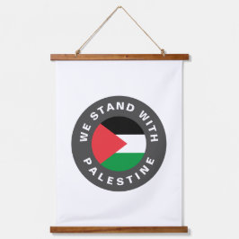 Tapiz Con Marco De Madera Apoyamos la bandera palestina con texto personaliz