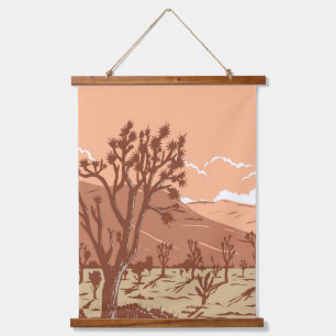 Tapiz Con Marco De Madera Árbol de Joshua en el desierto de Mojave