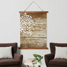 Tapiz Con Marco De Madera Árbol de la oración de la serenidad