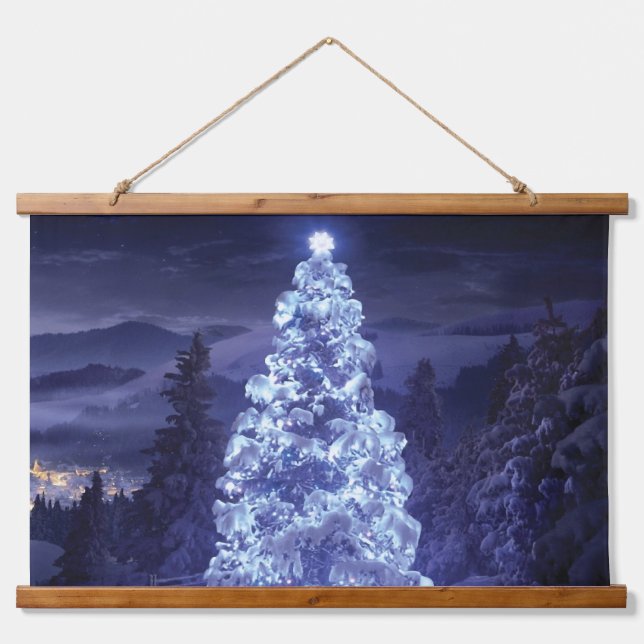 Tapiz Con Marco De Madera Árbol de Navidad (Anverso )