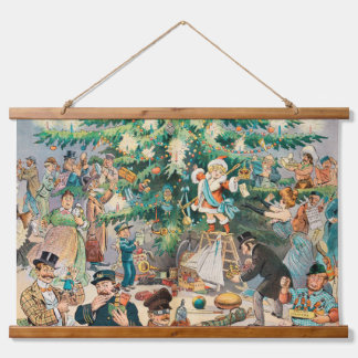 Tapiz Con Marco De Madera Árbol de Navidad (1902)