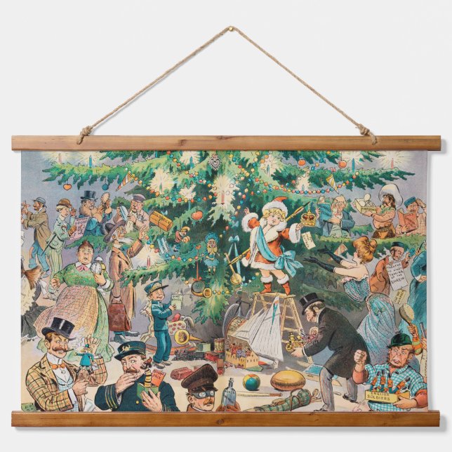 Tapiz Con Marco De Madera Árbol de Navidad (1902) (Anverso )