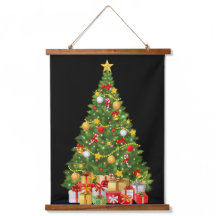 Árbol de Navidad Dorado y presenta cinta de pared