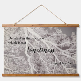 Tapiz Con Marco De Madera Árbol de poesía blanco y negro