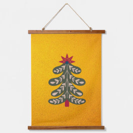 Tapiz Con Marco De Madera Árbol navideño amargo y brillante