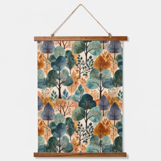 Tapiz Con Marco De Madera Árboles encantadores de otoño (Anverso)