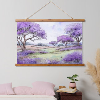 Tapiz Con Marco De Madera Árboles Jacaranda de Ulupalakua