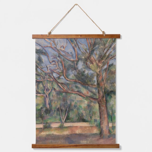 Tapiz Con Marco De Madera Árboles y Carretera, Paisaje Postimpresionista (Anverso)