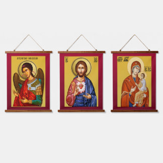 Tapiz Con Marco De Madera Archangel Michael