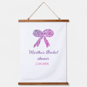 Tapiz Con Marco De Madera Arco iris rosa morado brillo brillo despedida de s