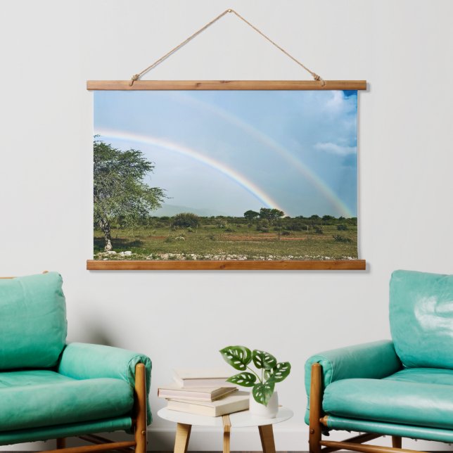 Tapiz Con Marco De Madera Arcoiris doble de Namibia (Sala de estar)