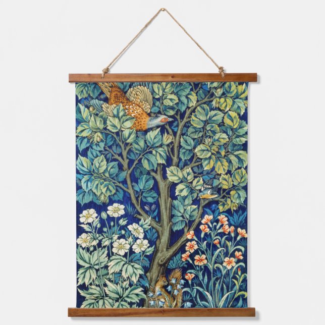 Tapiz Con Marco De Madera ardilla en el bosque, William Morris (Anverso)