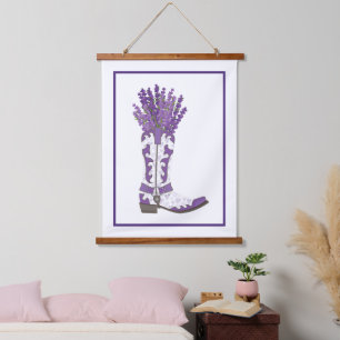 Tapiz Con Marco De Madera Arranque de Cowboy de Lavender