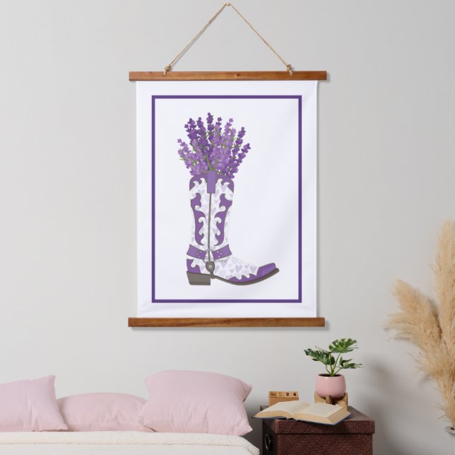 Tapiz Con Marco De Madera Arranque de Cowboy de Lavender (Dormitorio)