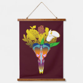 Tapiz Con Marco De Madera Art Deco Vase with Golden Flowers