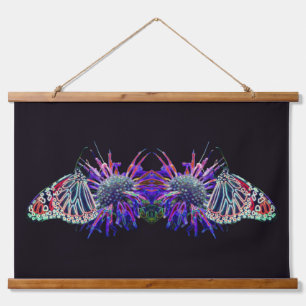 Tapiz Con Marco De Madera Arte abstracto de mariposa eléctrica de la natural