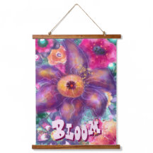 Arte abstracto floral caprichoso personalizado en 