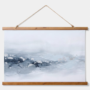 Tapiz Con Marco De Madera Arte abstracto moderno 3D con impasto glaciar y ho