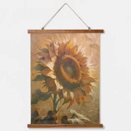 Tapiz Con Marco De Madera Arte abstracto moderno de girasoles