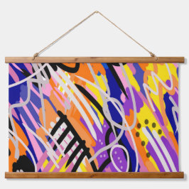 Tapiz Con Marco De Madera Arte abstracto negrita y expresivo