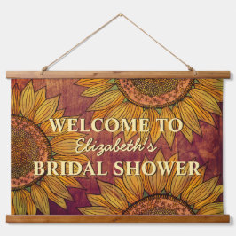 Tapiz Con Marco De Madera Arte acuarela de girasoles Boho rústico Despedida 