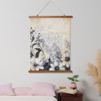 Arte botánico manuscrito de flor silvestre sepia