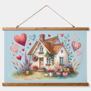 Tapiz Con Marco De Madera Arte de Casa del Corazón Caprichoso Cottagecore