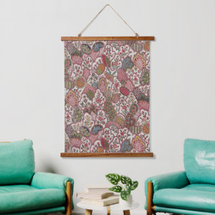 Tapiz Con Marco De Madera Arte de chintz floral vintage de campo francés con