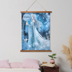 Tapiz Con Marco De Madera Arte de fantasía de reina de nieve - Diosa mística