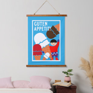 Tapiz Con Marco De Madera Arte De Helado Retro Vintage