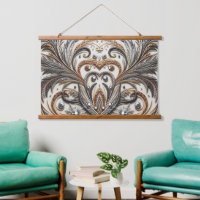 Arte de pared barroco glamuroso con detalles de pi