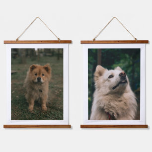 Tapiz Con Marco De Madera Arte de pared colgante rústico de perro lindo y es
