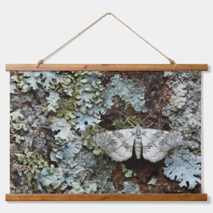 Tapiz Con Marco De Madera Arte de pared de bosque de liquen de polilla camuf