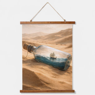 Tapiz Con Marco De Madera Arte de pared de botella de viaje de ensueño